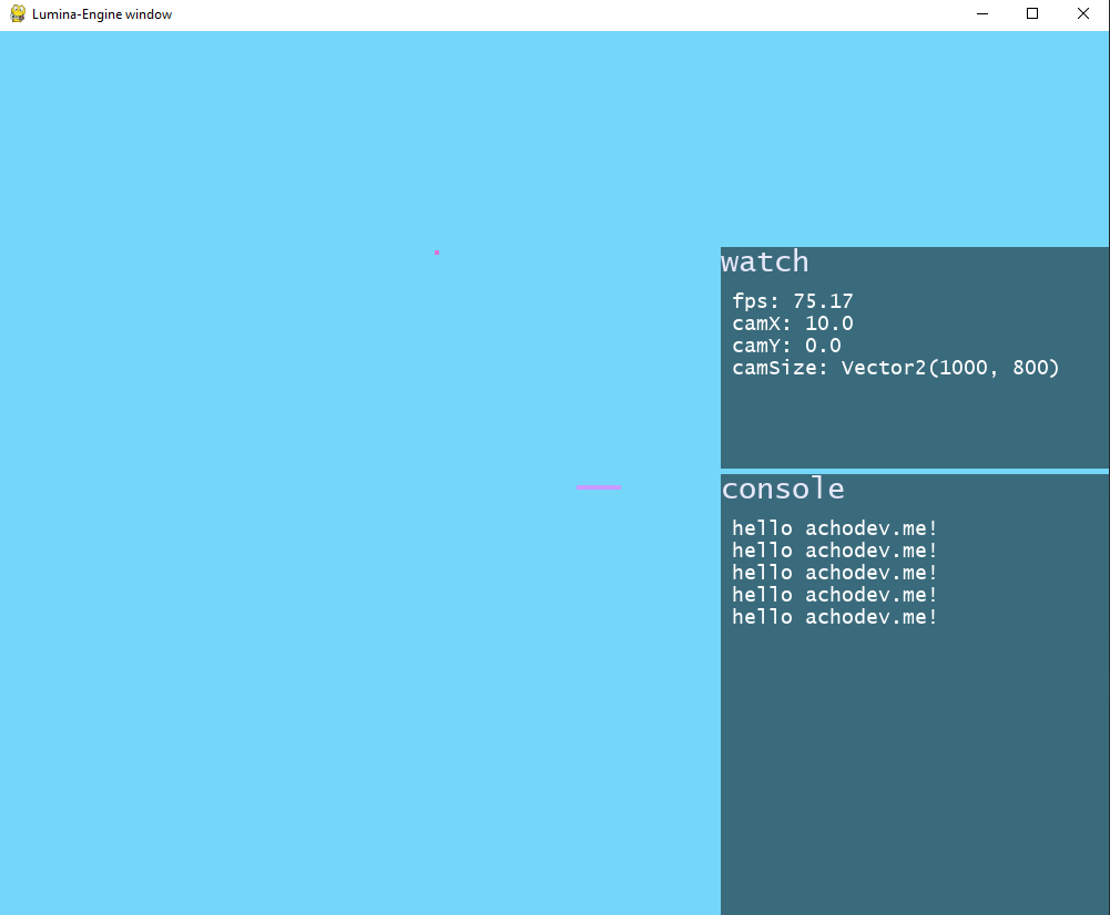 Lumina Engine Console Preview